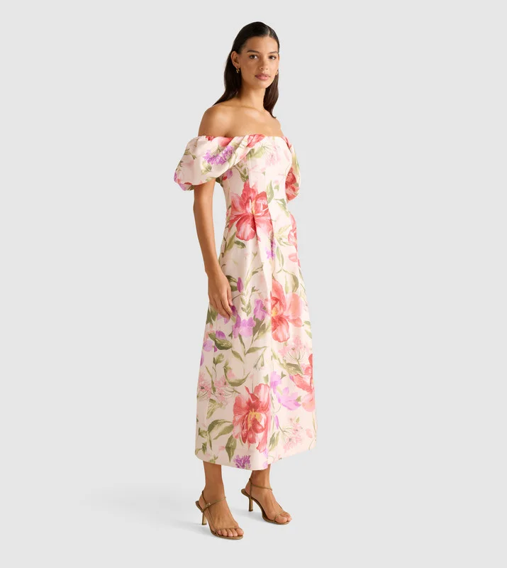 forever new  JANIE Off Shoulder Midi Dress for Women | Best Price UAE